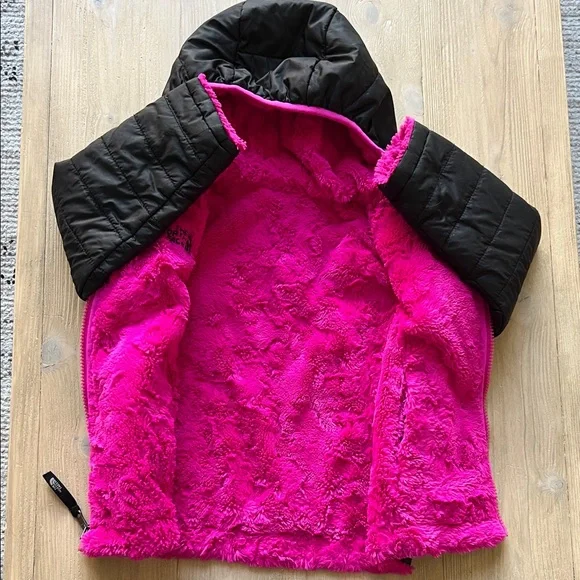 The North Face Black Jacket with Pink Trim - REVERSIBLE MOSS BUD - 3T - Picture 3 of 11